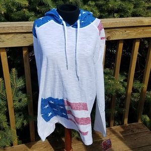 BLUE GEAR UNISEX RED WHITE BLUE HOODIE  NWT